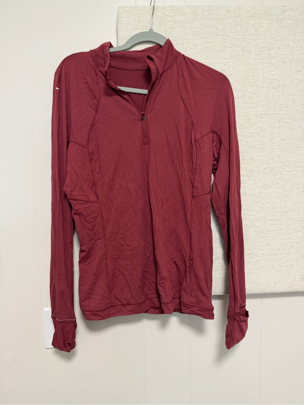 lululemon athletica Women's Burgundy Quarter-Zip Performance Top
